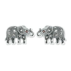 Marcasite Standing Elephant Stud Earring