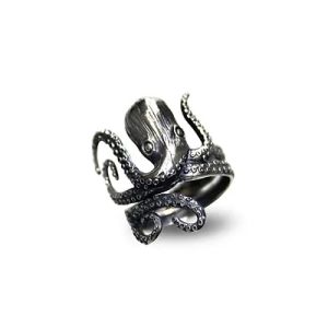 PX4442 Sterling silver octopus design ring