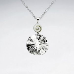 STERLING SILVER SHELL CIRCLE PENDANT